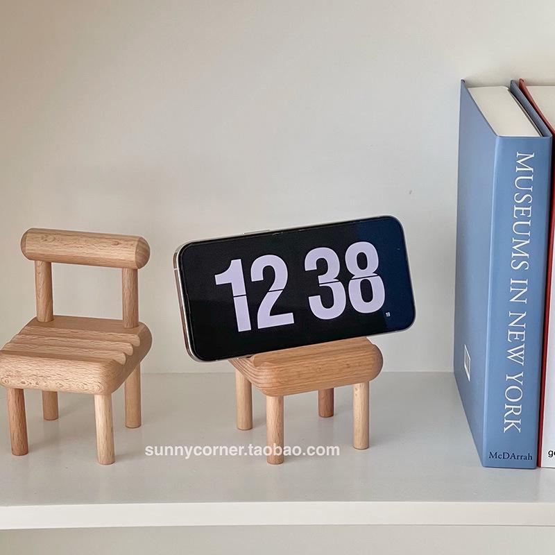Creative Wooden Phone Holder & Desktop Ornament Stand