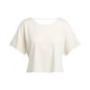 (WMNS) Primeblue Back Hollow Out Round Neck Short Sleeve Creamy White Women's GR8083