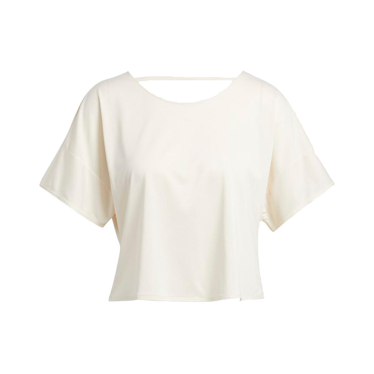 (WMNS) adidas Primeblue Back Hollow Out Round Neck Short Sleeve Creamy White Women s GR8083 XL