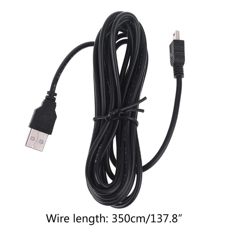 Car Driving Recorder 3.5M USB Type-A To Mini 5Pin MICRO USB 90 Degree Right Angle Charging Cable for GPS Navigator