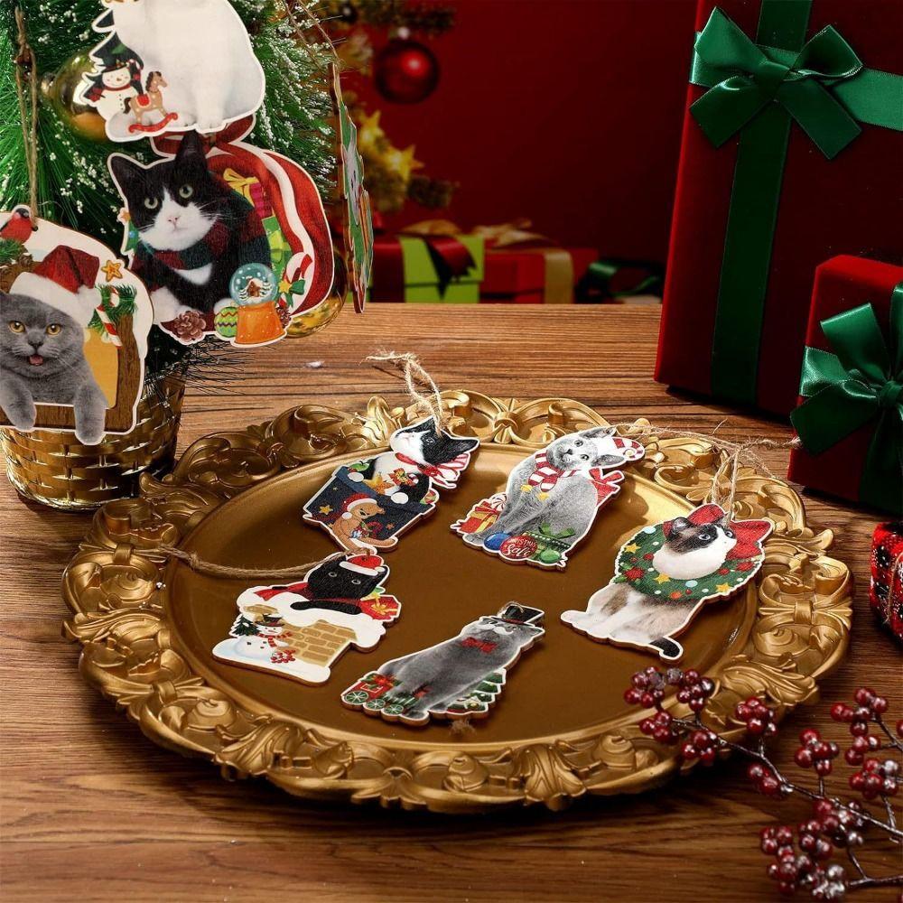 12ks/sada 2D ozdoba na Vánoce s černým medvědem, kreslený medvěd, přívěsek do auta na vánoční stromeček, do auta, na tašku