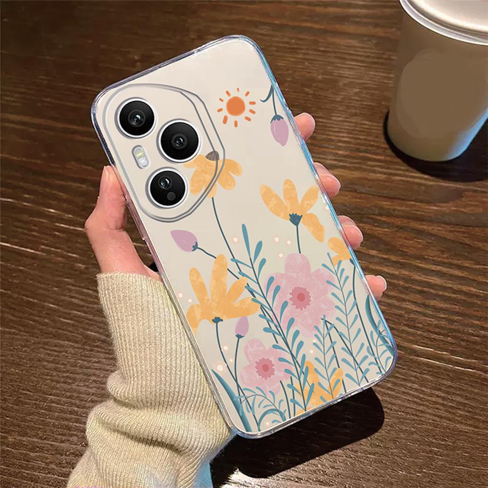 

oil painting Rose Flower Romantic Lace Pattern Phone Case For Honor 400 Lite 400 Pro Transparent Clear Shockproof Cover Silicone Honor 400 Lite
