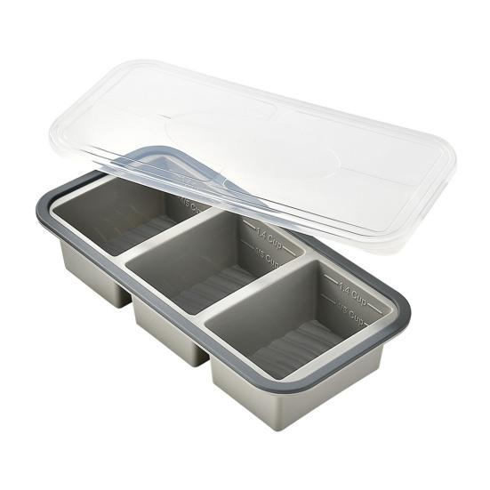 Silicone Food Storage Container with Lid Reusable Freezer Lunch Box Tray Divided Meal Prep Container for Kitchen
