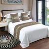 Geometric Stripe Satin Bed Flag Landscape Flower Bird Pattern Home Decoration Cover Cloth Hotel Home Bed End Towel Pillowcase