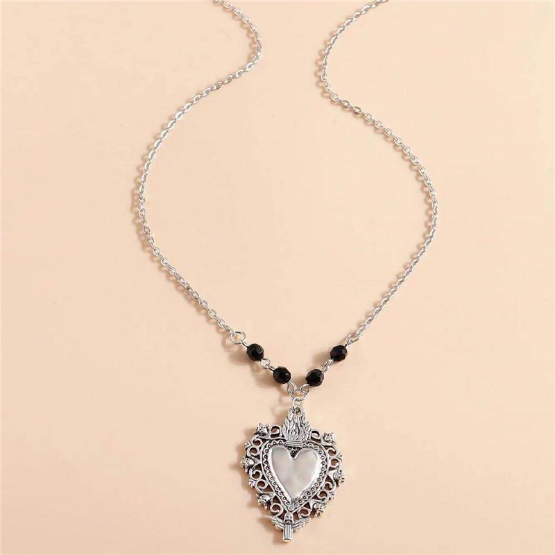 Skull & Heart Gothic Pendant Necklace - Fashion Jewelry Gift