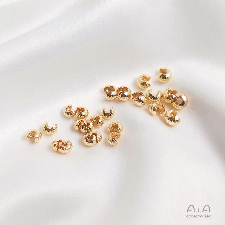 14K Gold-Filled Kürbismuster Halbmond C-Verschluss Armband Endkappe DIY Zubehör