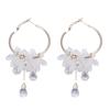 1Pair Sweet Transparent Flower Leaf Drop Earrings For Women Girls Temperament Long Tassel Earrings Jewelry Accessories Gifts