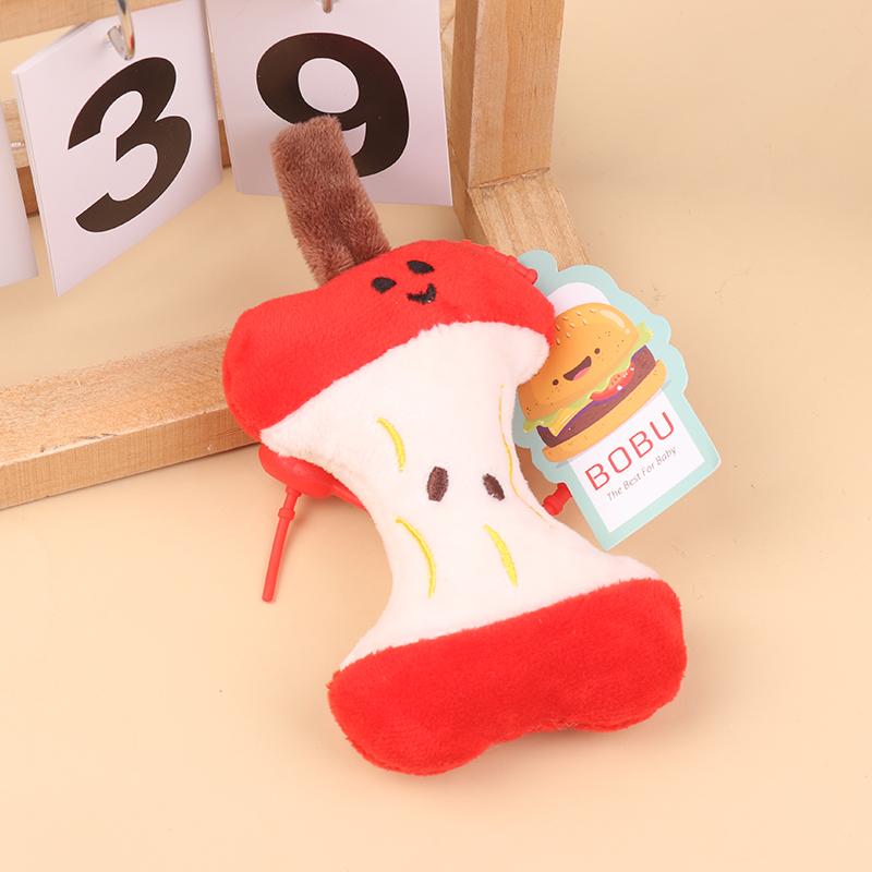 1Pc Plush Cartoon Bone Key Chain For Women Cool Cute Creative Funny Apple Core Fashion Pendant Key Ring Accessories Gift