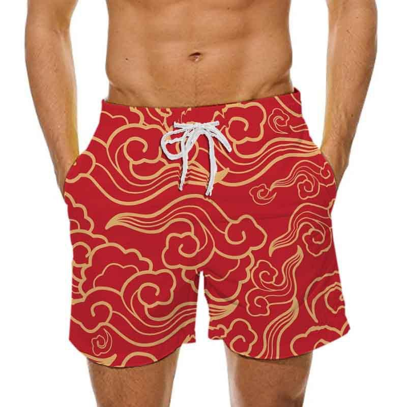 Men's 3D Print Shorts with Drawstring, Breathable & Versatile New Arrival