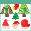Pop It Giocattoli in Silicone di Natale Grandi Dimensioni Per il Rilassamento Caratterizzati da Adorabili Forme di Babbo Natale e Allegri Alberi di Natale