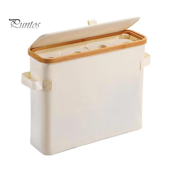 

Корзина для хранения туалетной бумаги, большая вместимость, водонепроницаемый, многоцелевой, простой в установке органайзер для хранения туалетной бумаги с крышкой бежевый