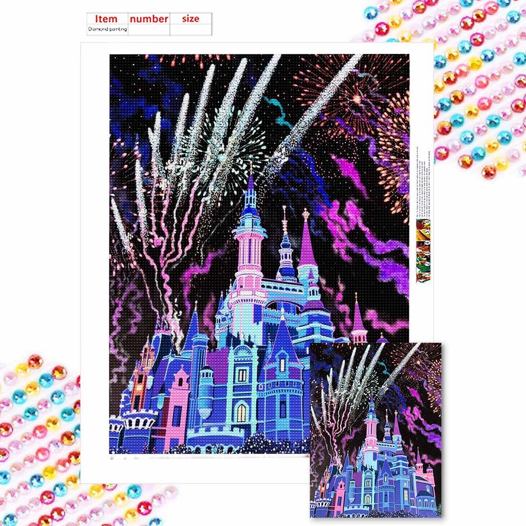 Full Round Diamond Painting A Magnificent Castle Art Rhinestone Picture Mosaic DIY 5D Cross Stitch Embroidery Home Decoration