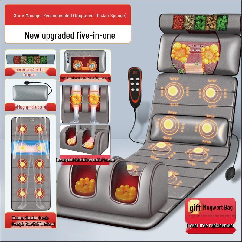 Cervical Spine & Full Body Massager: Multi-functional Neck, Shoulder, Waist, Back, and Pillow Kneading Massage Mattress