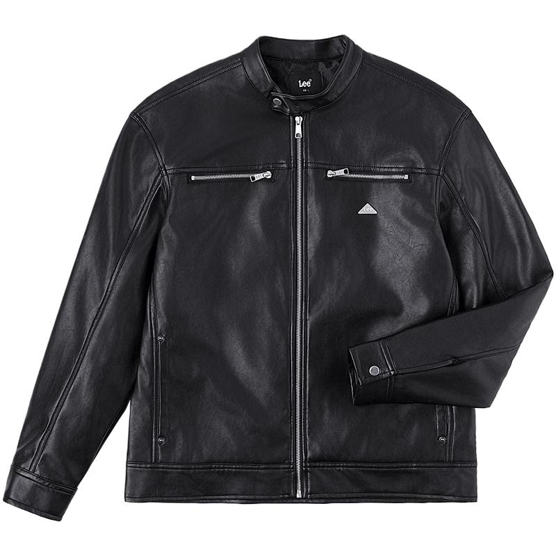 

Lee Men s Stand Collar PU Biker Jacket XL
