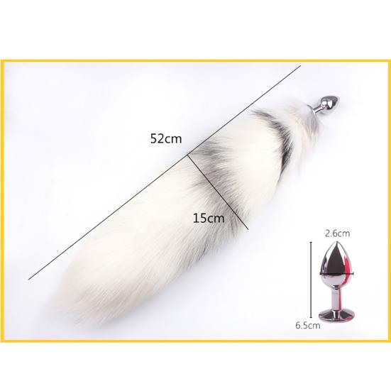 Faux Fox Tail Metal Anal Butt Plug Adult Masturbation Sex Toy Prostate Massager