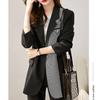 Autumn Contrast Leisure Blazers for Women Plaid Blazer Splicing Office Lady Notched Coats Plus Size 4xl