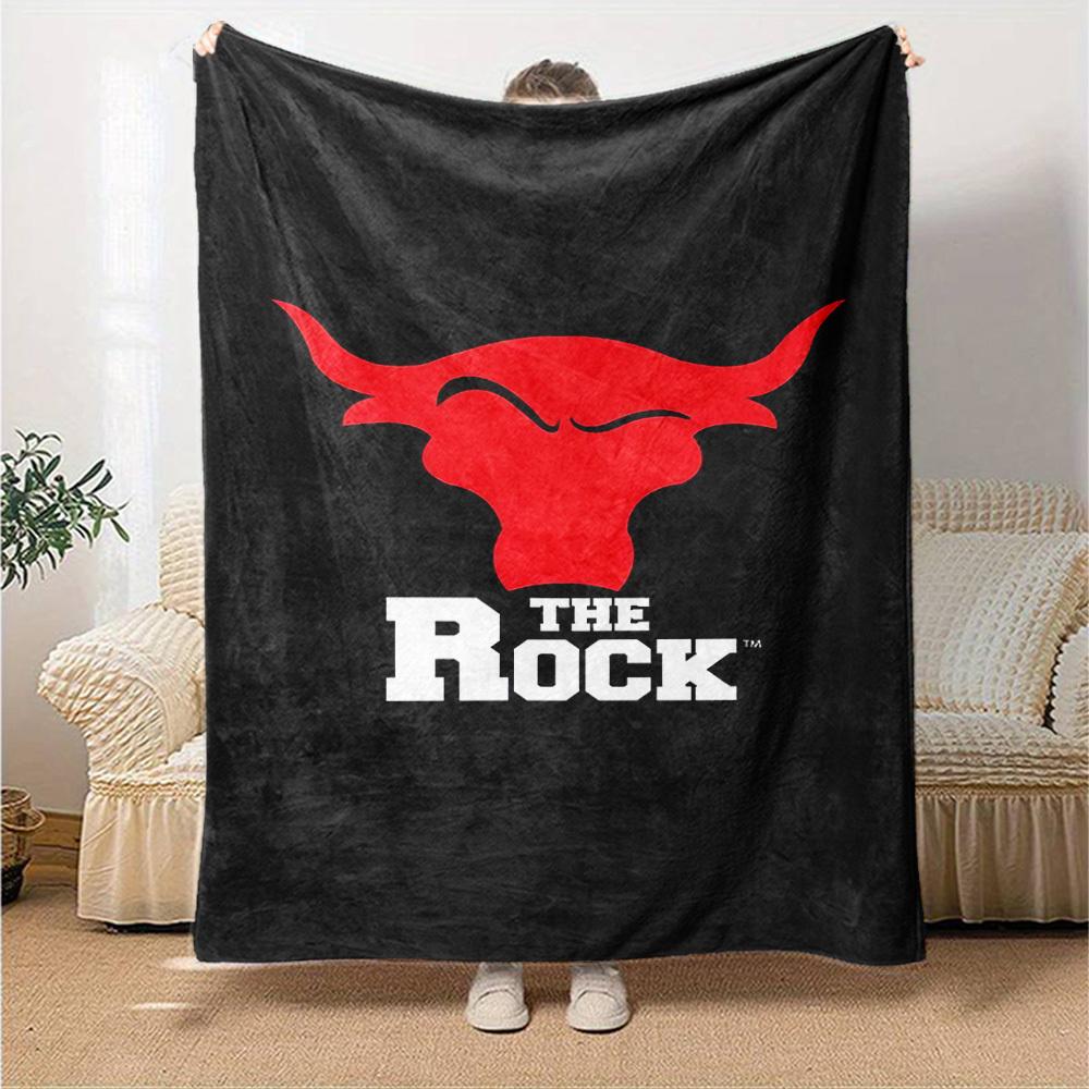 1pc THE ROCK Soft Flannel All Season Throw for Home, Office, Outdoor UseDurable Comfort Soft Warm Throw for Home