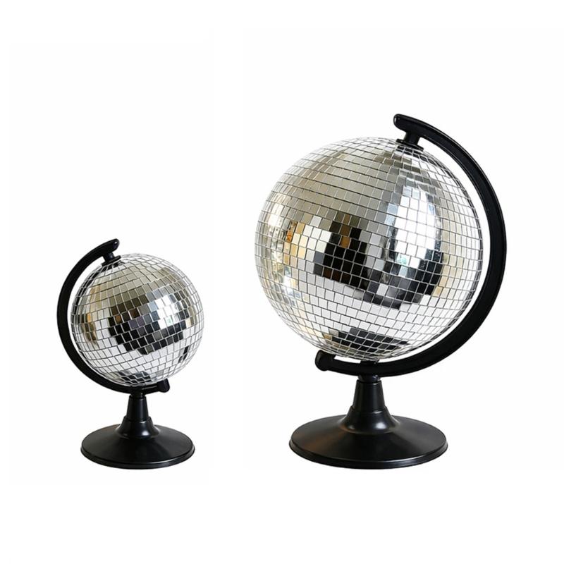 Σφαίρες Disco Μπαλόνι Αγάλματα Καθρέφτης Σφαίρα Disco Μπαλόνι Γλυπτό με Βάση Διακοσμητικά Γραφείου Στολίδι για Κεντρικά Τραπέζια