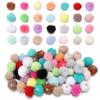 20pcs Plush Fur Covered Ball Beads Charms Imitation Rabbit Fur Pompom Pendant For Jewelry Making DIY Necklace Bracelets Earrings