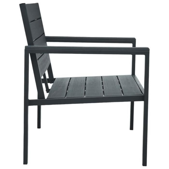 Banc de jardin - vidaXL - 120 cm - PEHD résistant - Aspect bois - 2 personnes