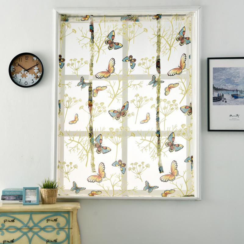 Window Curtain Voile Liftable Blinds Home Kitchen Balcony Curtains Decor LOCA