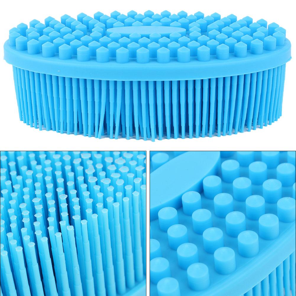 Silicone Baby Sensory Brush Massage Bath Tactility Training Brush Head Hair Washer Comb(Blue)
