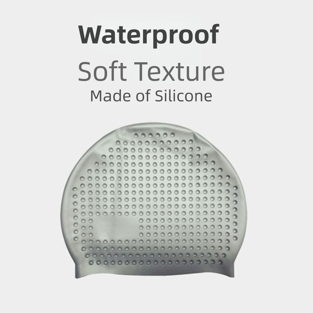 Non-Slip Silicone Swim Cap Wrinkle Free Snorkeling Cap Waterproof Bathing Cap Ear Protection