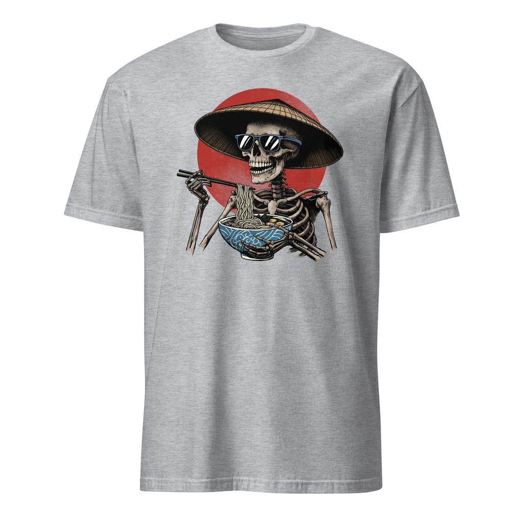 Skeleton Ramen Shirt Japanese Skeleton Eating Ramen T-Shirt Size S-3XL Gift Tee