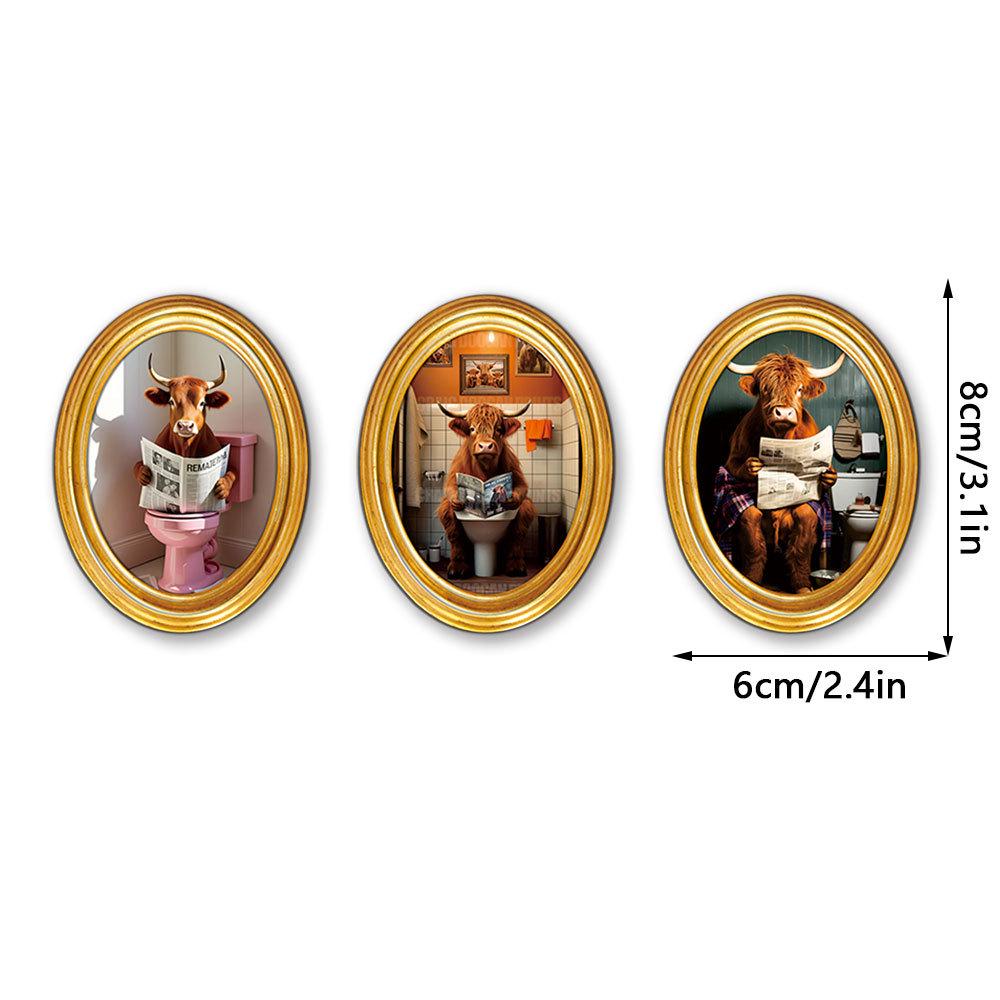 MZCT455-481 Creative 3D Wooden Round Photo Frame Refrigerator Magnet