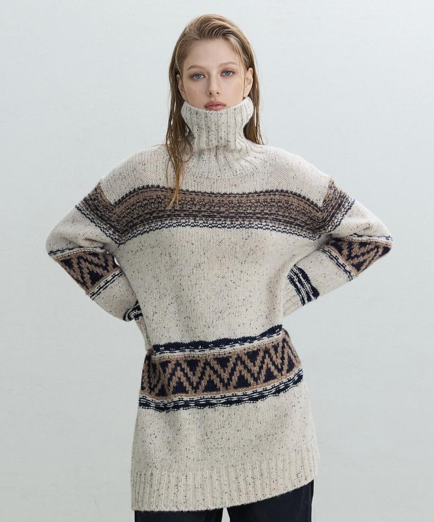 Dito Nordic Long Knit Pullover [Ivory]