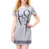 Elegant Sports Women Letter Love Printed Long T-shirt One-piece Casual Dress Zipper