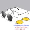 1/3 In 1 Magnetic Clip On Sunglasses For Men Women Optical Myopia Nearsighted Glasses Trendy Frame