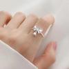 Sweet Bow Adjustable Silver Ring for Women – Versatile, Fashionable, and Simple