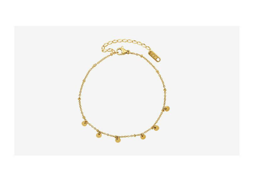 European Tassel Anklet: Titanium Steel, 18K Gold Leg Chain Foot Jewelry - S113