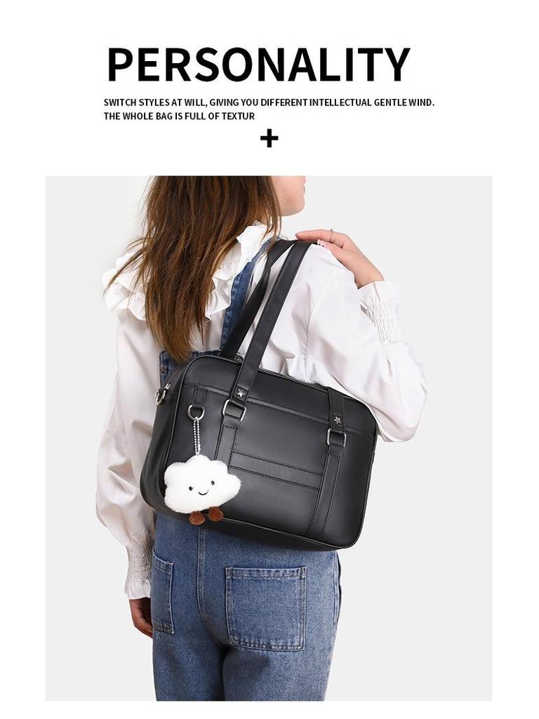 PU Women's Crossbody Bag: Japanese School Style JK Uniform Handbag, Solid Color Shoulder Bag for Student Commuting
