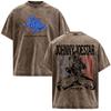 Anime JoJo Bizarre Adventure STEEL BALL RUN Johnny Joestar Magliette Vintage Lavate Uomo Donna Manica Corta Oversize Magliette
