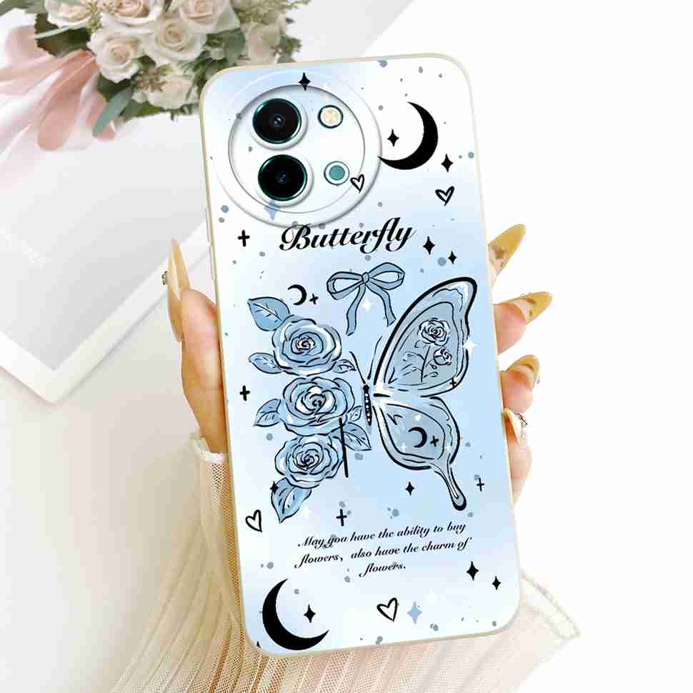 For Vivo Y38 5G Case Cartoon Cat Sunflower Silicone Back Cover For Vivo Y38 Y 38 5G Shockproof Phone Cases Bumper