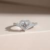 Anello Pavé a Cuore in Moissanite da 0,5ct, Argento 925 da Donna, Regalo di Matrimonio di Alta Gamma
