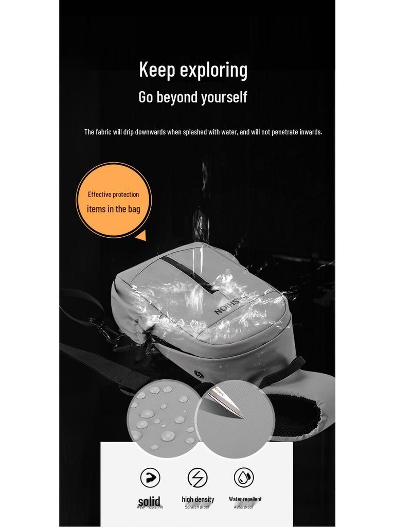 Trendy Men's Multifunctional Water-Repellent Crossbody Chest Bag and Backpack