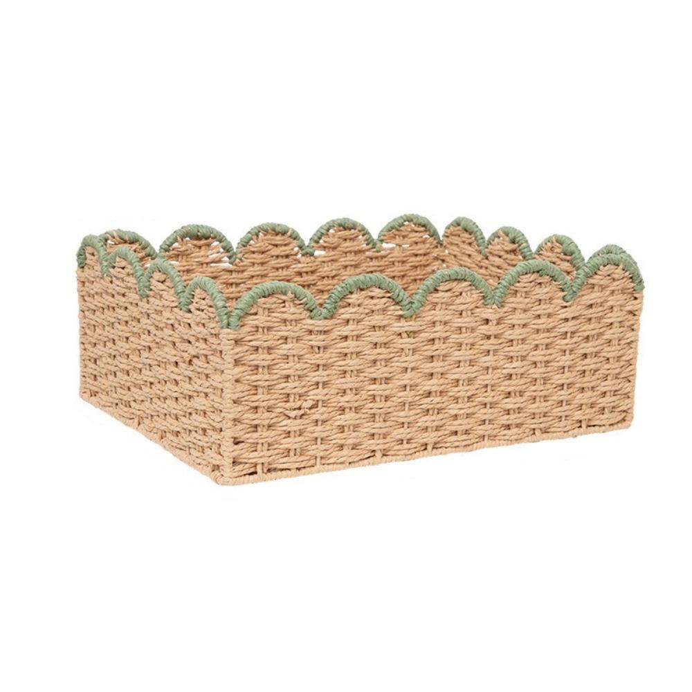 Rectangular Paper Rope Storage Basket Large Capacity Cosmetic Storage Box Pantry S 1700₽