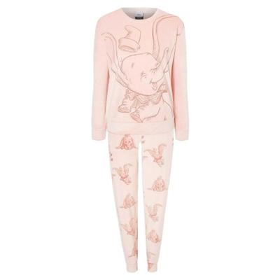 Damen Velours Langarm Lang Pyjama Set