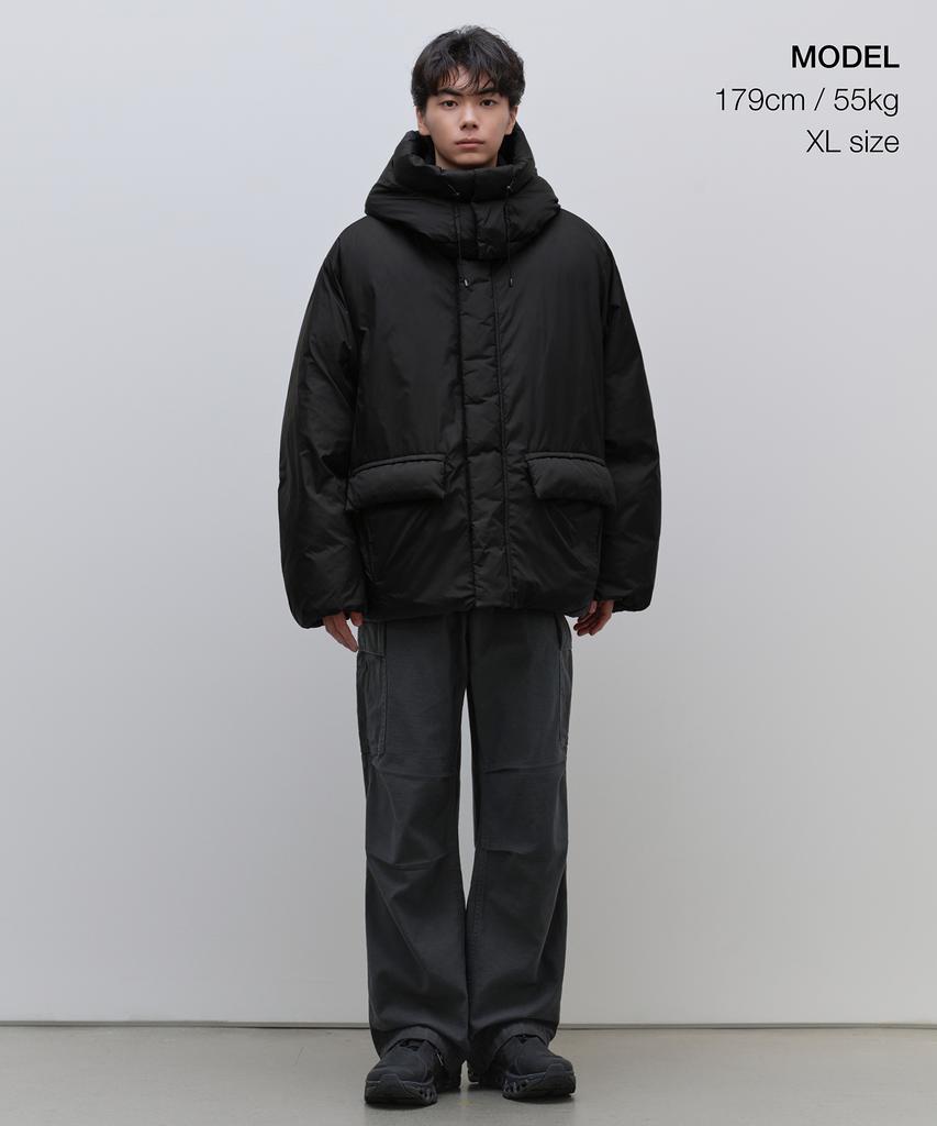 Musinsa Standard Non-Quilted Hooded Padded Jacket [Black]