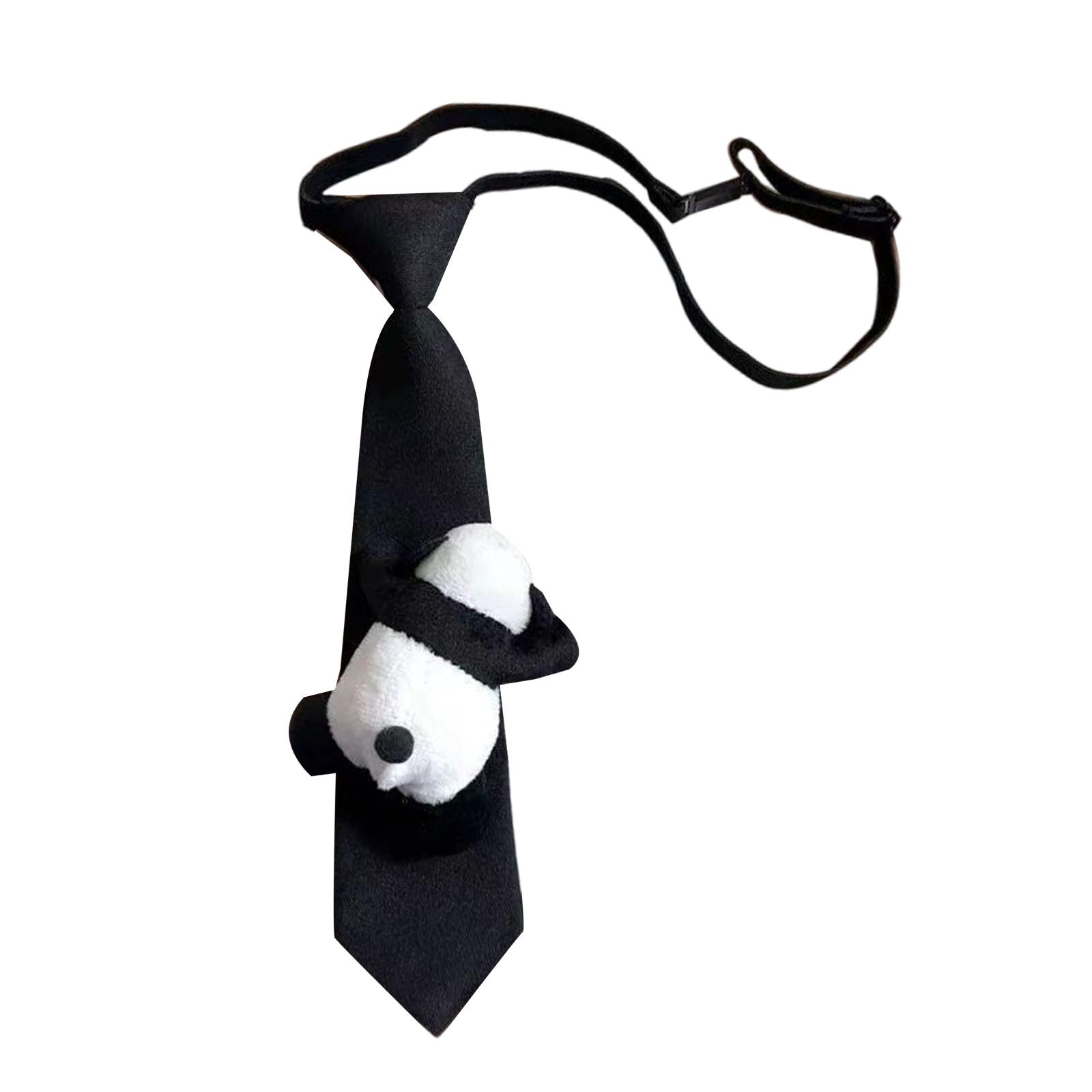 

Регулируемые галстуки-молнии Panda Playfulness Casual Styles Tie Unisex Necktie для мужчин и мальчиков с легким зажимом A