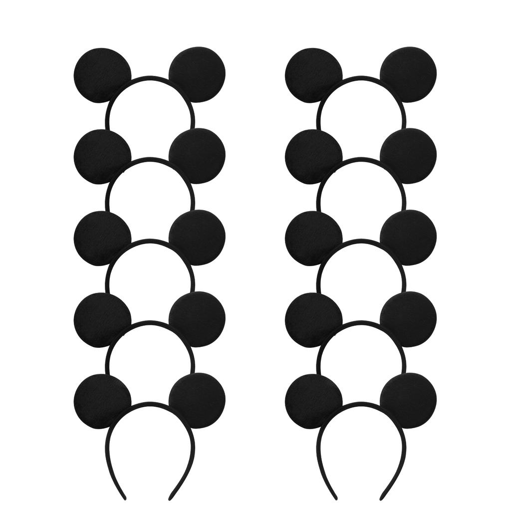 Mouse Ears Solid Bow Ears Headband for Birthday Party Supplies and Mouse Themed Costume Cosplay Decoration