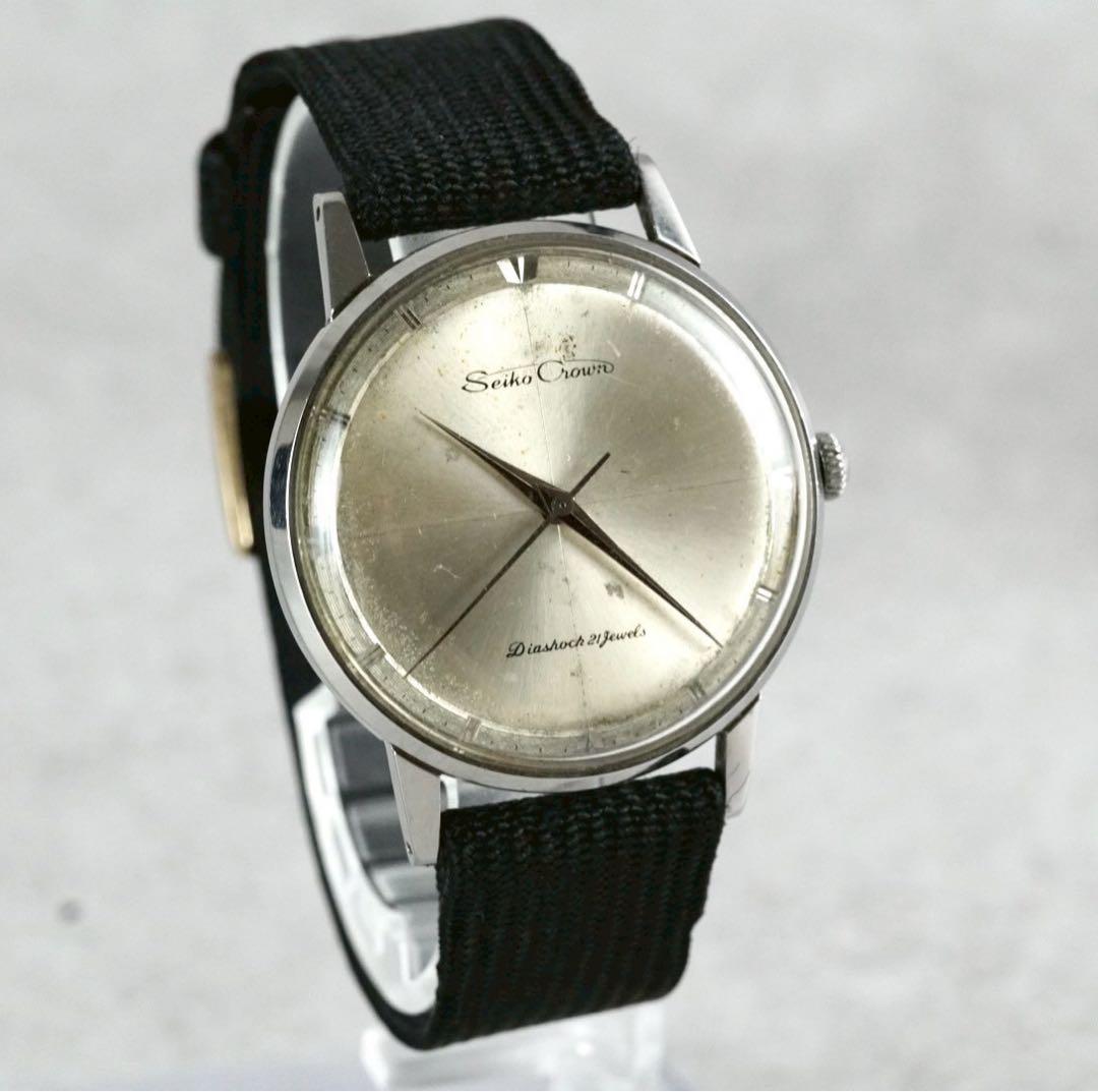 

[USED] Working Seiko Crown Wristwatch, 21 jewels, Silver, 1960s, J15003E