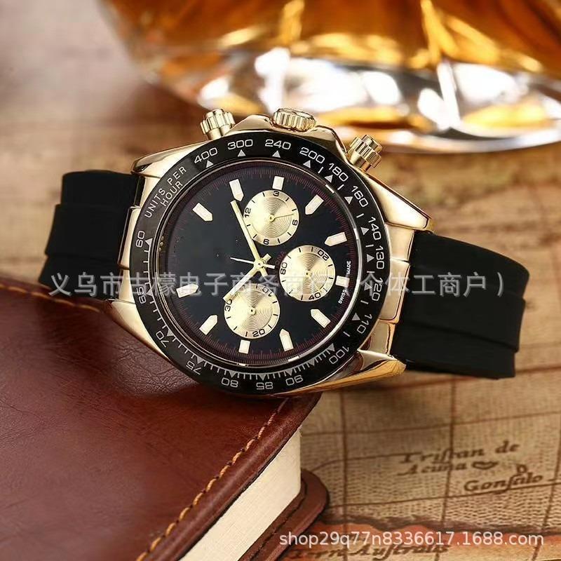 שעון קוורץ Laojia Daytona שלוש עיניים שש מחוגים רצועת פלדה עדינה סרט דבק מוצרי שעון