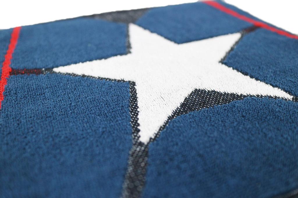 Marushin Marvel Captain America Hand Mark and Shield Product 2505020300 Towel, 25x25cm, Appliqué Embroidery, Number