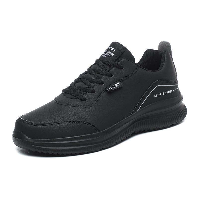 Extra Large Men's Waterproof Leather Sneakers - Sizes 45-48, Ideal for Rain, Spring, and Kitchen Work