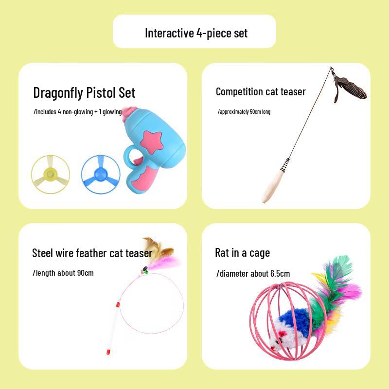 Qi e 4-Piece Interactive Cat Toy Set