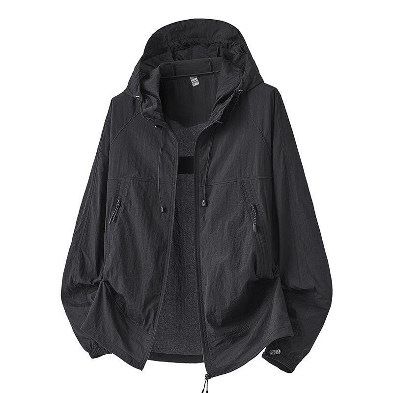 Unisex Lightweight Hooded Sun Protection Jacket - Breathable & Customizable for Outdoor Summer Activities